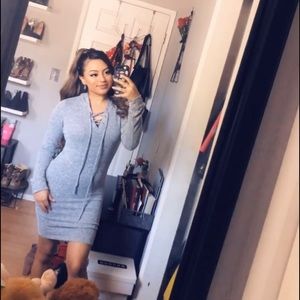 Gray sweater dress
